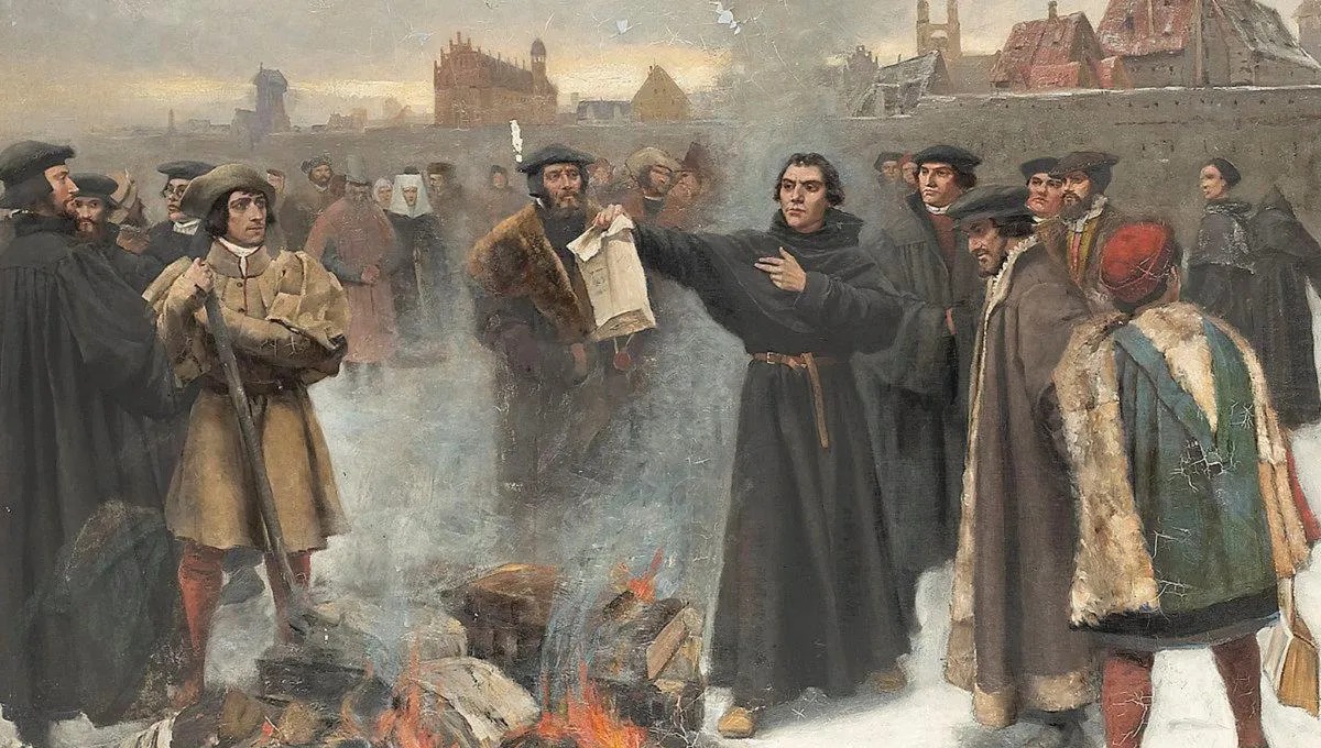Lutero apresentando tese sola scriptura